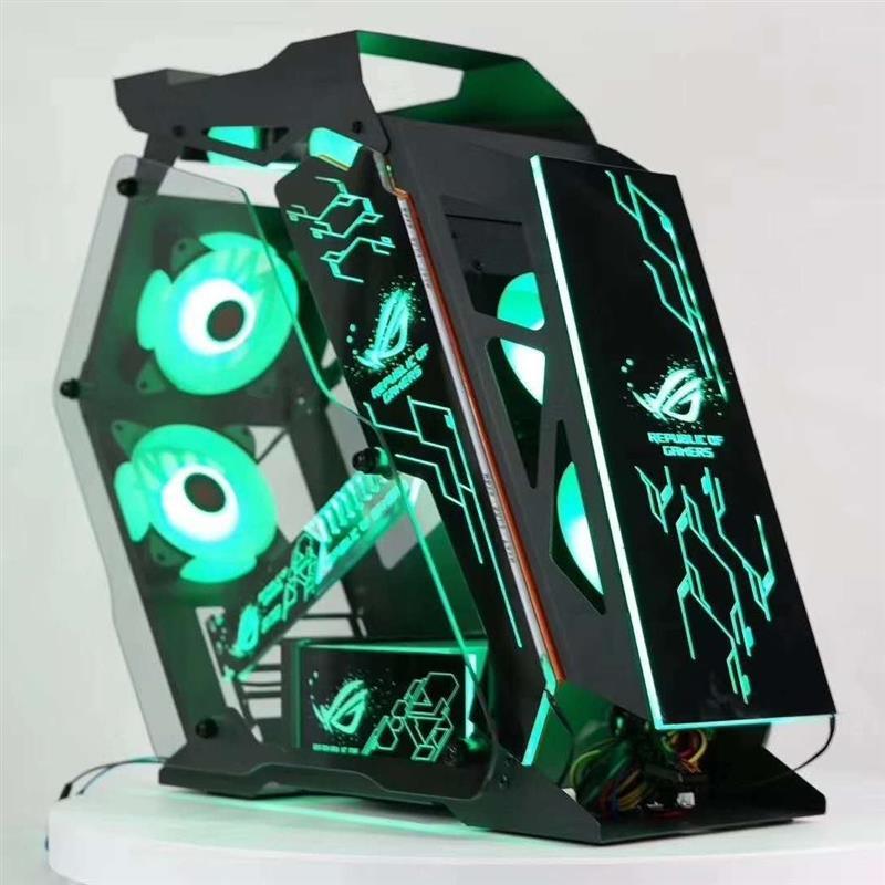 六个玉环神光同步RGB风扇送控制器 小咖[橙色]MATX[赔钱冲量特价]|小咖大咖异形水冷台式主机机箱电脑网吧网咖E2