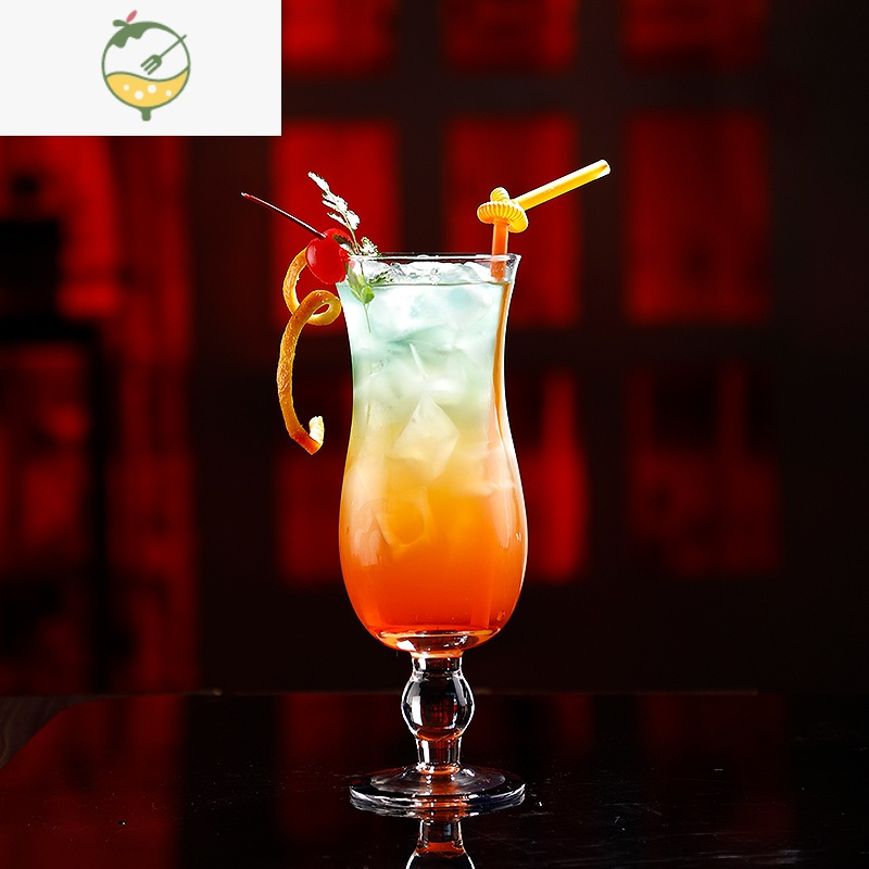yicheng酒吧飓风杯 果汁杯玻璃杯子 高脚杯特饮杯 冷饮杯 鸡尾酒杯珠
