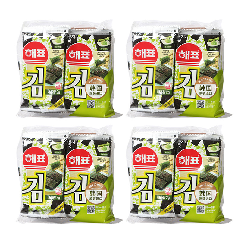 韩国海牌海飘海苔12g*2包即食紫菜片寿司包饭拌饭零食休闲食品(原味)