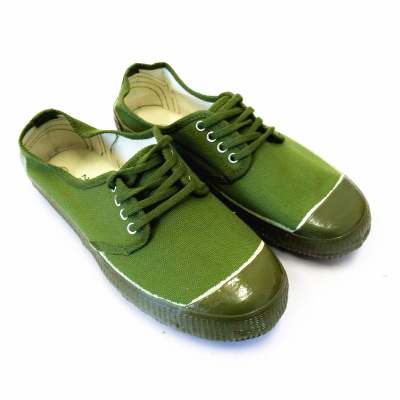 男士低帮春夏透气干活胶鞋劳保鞋工地帆布球鞋工作鞋 军绿 34码 原版