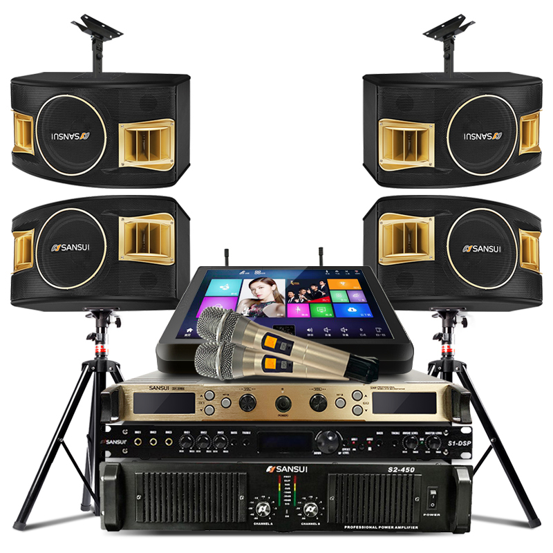 山水sansui两对sp211套装家庭影院ktv音响蓝牙功放专业卡拉ok会议带
