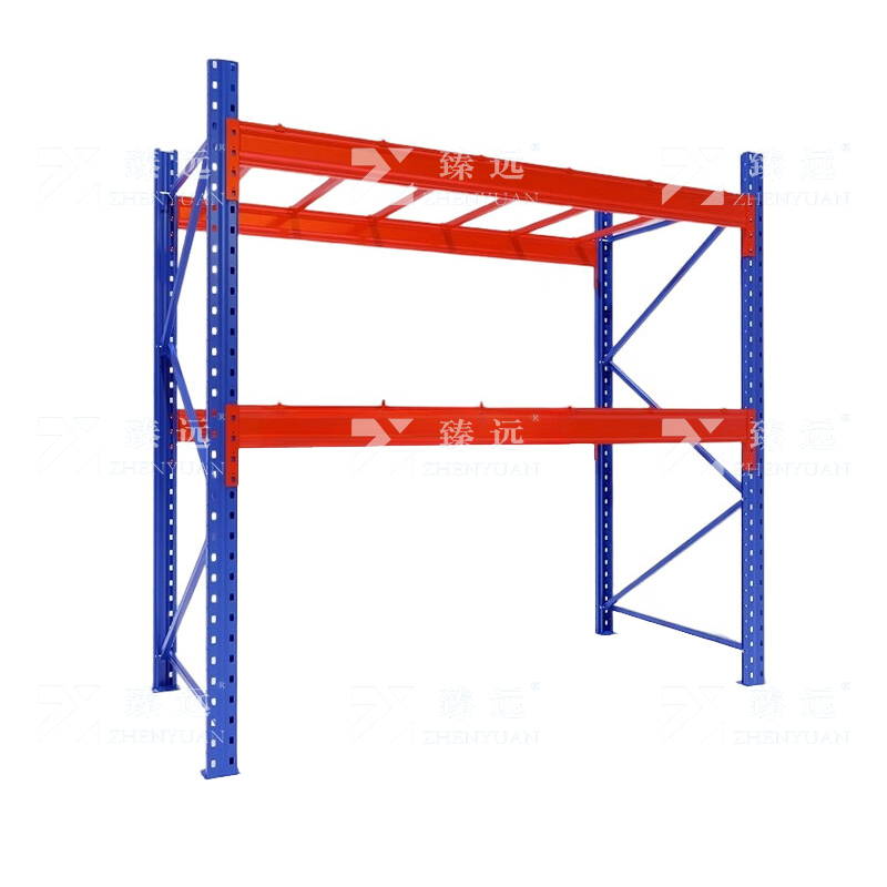 臻远 ZY4121446 重型货架仓储高位货架单层称重2000kg 蓝橘色主架2层