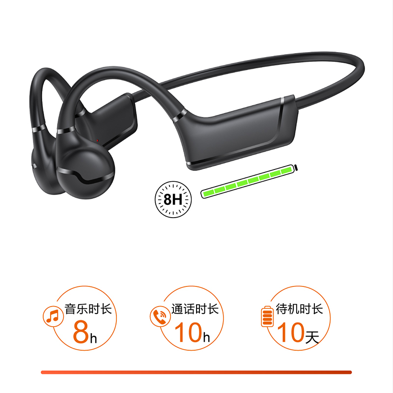 BACHJOHANN德国巴赫 BH01骨传导蓝牙耳机真无线跑步运动健身骑行防水防汗通话不入耳 运动骨传导