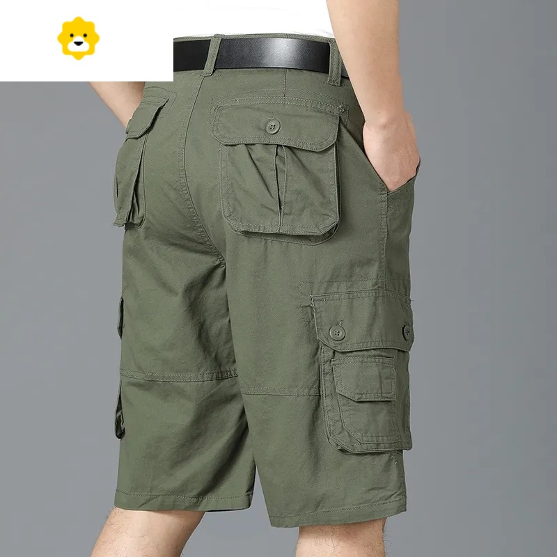 fishbasket季薄款男士短裤大码休闲五分裤男肥佬中老年宽松多袋工装