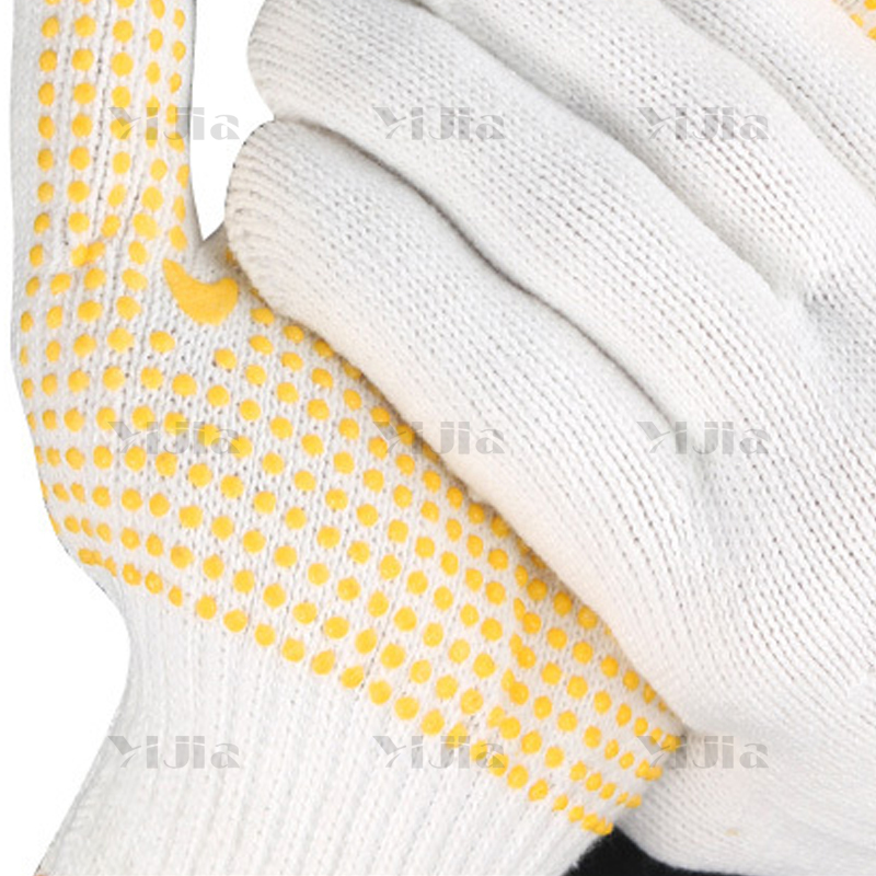 翌嘉YJ40620002点塑手套劳保手套防滑耐磨点胶手套 600g黄点塑高清大图