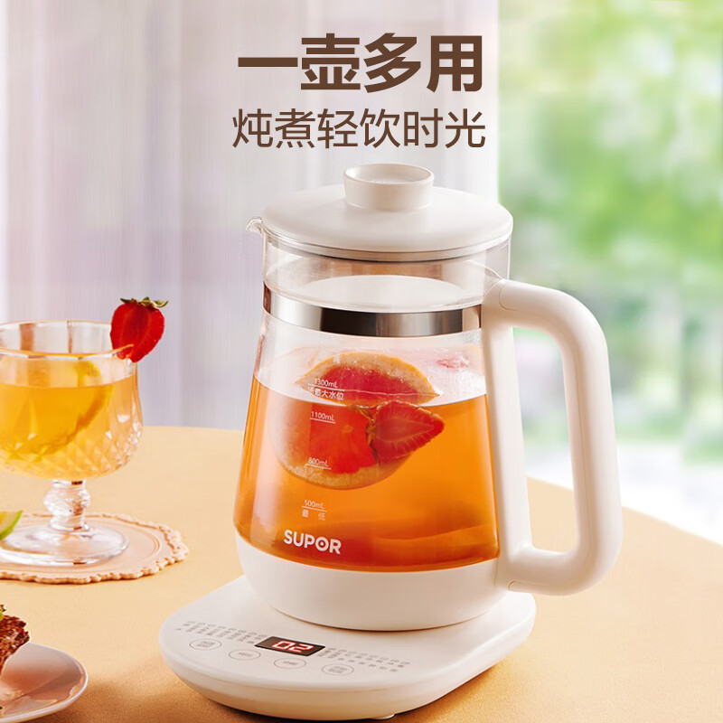 苏泊尔(SUPOR)养生壶 1.5L 高硼玻璃 多功能 智能预约 全自动加热 SW-15Y22高清大图