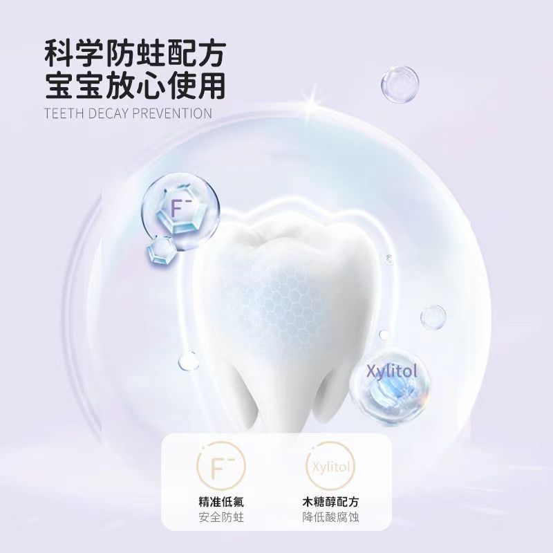 舒客儿童低氟防蛀牙膏幼齿防龋婴幼儿专用水果味牙膏牙刷4支+漱口杯高清大图