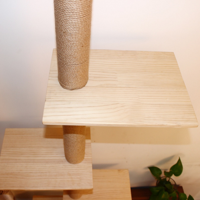 环保实木猫爬架大型猫树通天柱猫架猫玩具猫跳台麻绳猫爪柱可节(请先与客服确认再)