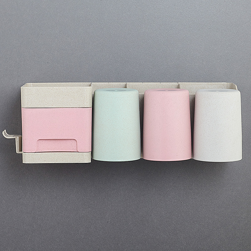 2/3/4口牙刷架牙刷杯卫生间壁挂牙刷架牙刷牙膏盒电动牙刷置物架 抽屉款（三杯牙刷架）