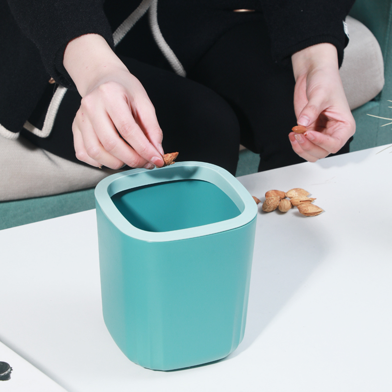 鑫环境 垃圾桶无盖带压圈创意北欧波浪纹加厚家用客厅卧室厨房卫生间纸篓高清大图