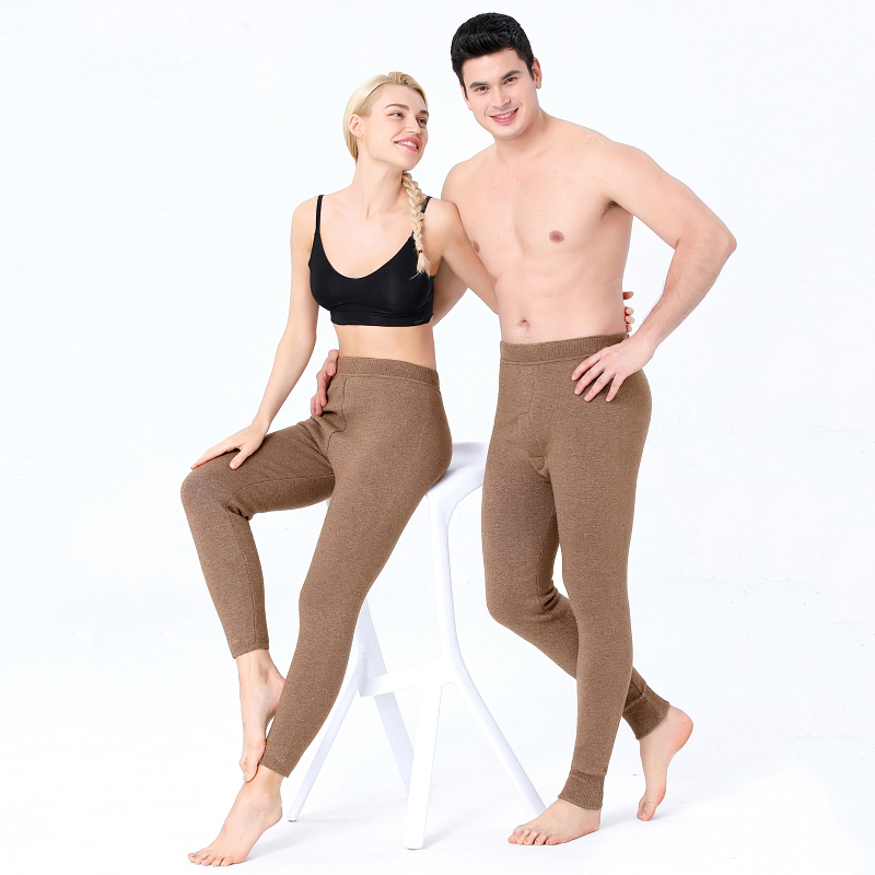 免费试穿 牧绒多斯羊羔绒加厚男女士羊毛裤全托保暖裤春秋打底裤中老年高腰棉裤2024冬装新款羊绒保暖裤男大码内穿毛裤加绒裤高清大图