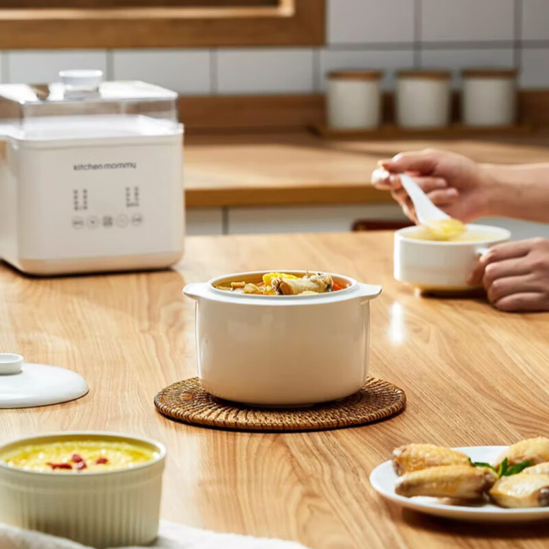 厨创妈咪kitchen mommy电炖锅 电炖盅隔水炖锅AJL-10D01白色1L高清大图