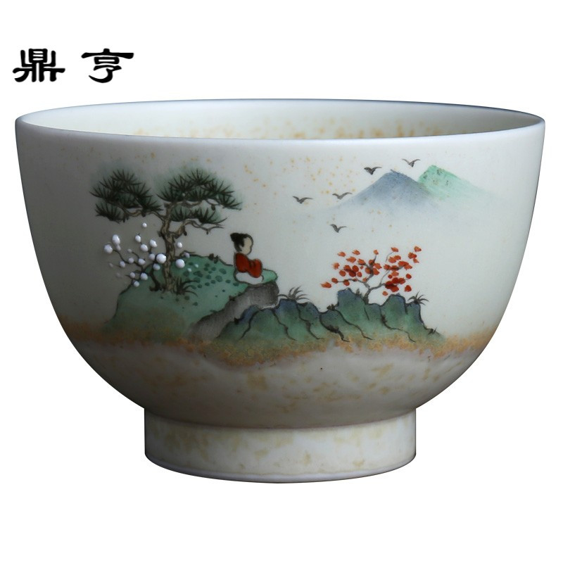 鼎亨超大号手绘茶杯 功夫品茗杯个人杯景德镇茶具 特大主人杯