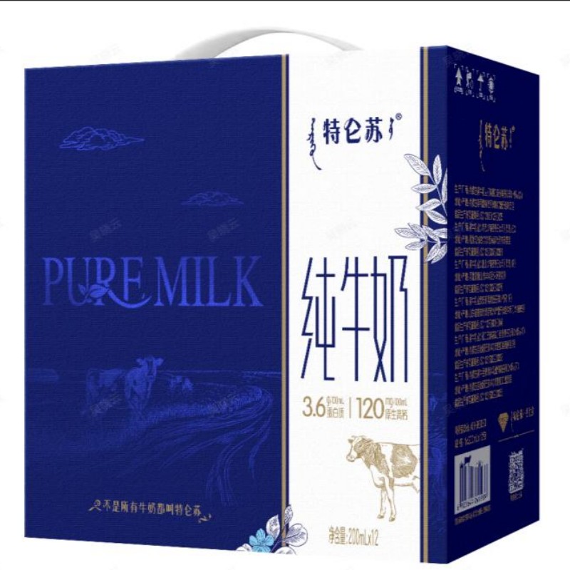 蒙牛(MENGNIU)特仑苏纯牛奶全脂灭菌乳利乐苗条装200ml*12包高清大图
