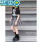 绿彩虹光韩系女童套装2023夏季女孩洋气卡通印花短袖上衣儿童时髦气质半身