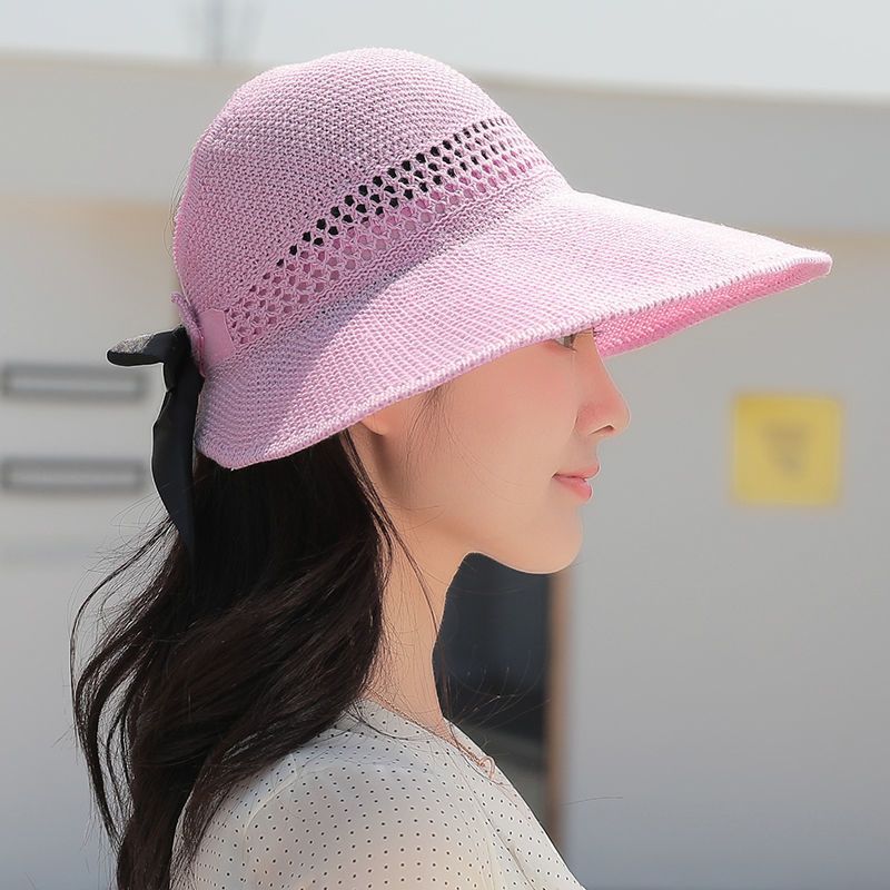 防晒遮阳大沿太阳帽卷可折叠空顶凉帽女夏透气时尚草帽