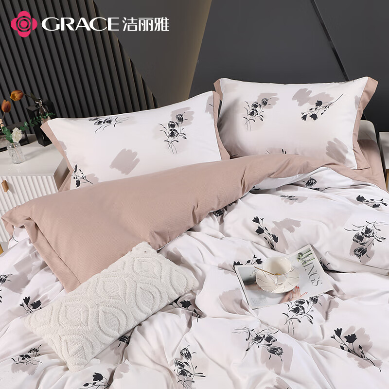 洁丽雅暖绒套件-莫奈花园JLY- YHE109高清大图