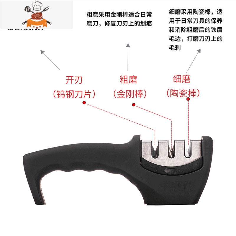 多用锋快速家用磨刀器厨房磨刀石菜刀易磨刀磨刀棒金刚石小刀 敬平 磨刀器11LS68