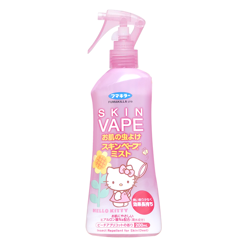 日本VAPE驱蚊水防蚊水未来防叮咬喷雾蜜桃香户外200ml驱蚊液4017