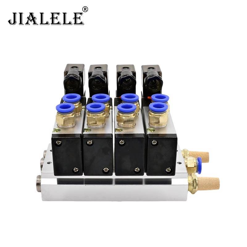 JIALELE 四位电磁阀组 4V220-08/EN 组高清大图