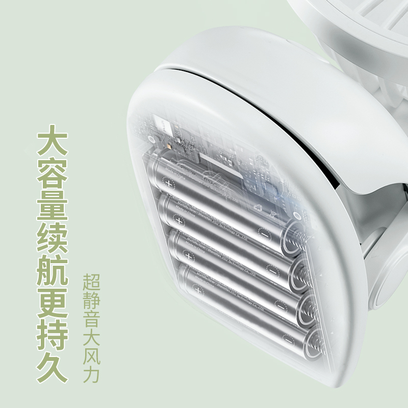 迷你桌面床头上充电学生宿舍小电风扇办公室小型夹式家用夏天|樱花粉[长续航充电款][超]