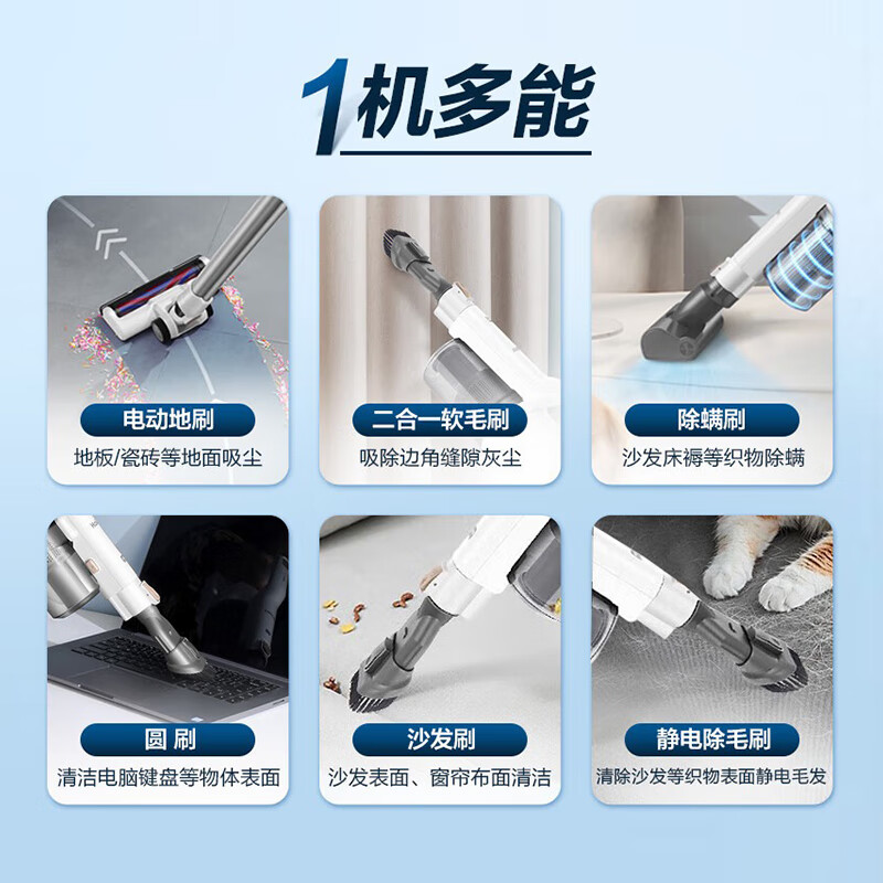 海尔无线吸尘器家用大吸力大功率轻量无绳吸尘除螨办公室立式手持小型除尘吸尘机二合一强劲吸力G20W高清大图