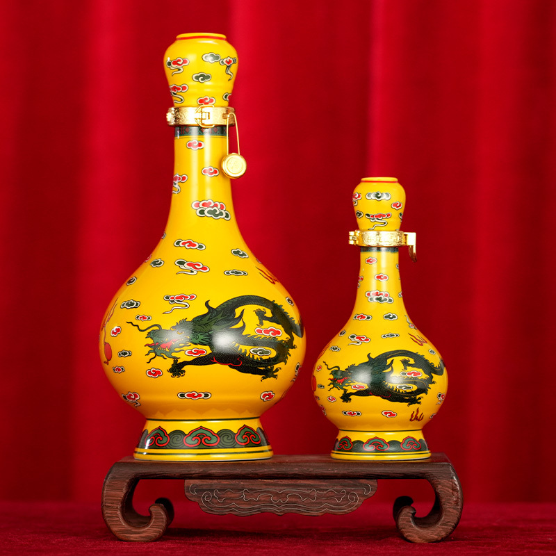 牛栏山经典二锅头 黄龙 清香型白酒 52度 500ml*2 125ml*2 礼盒装