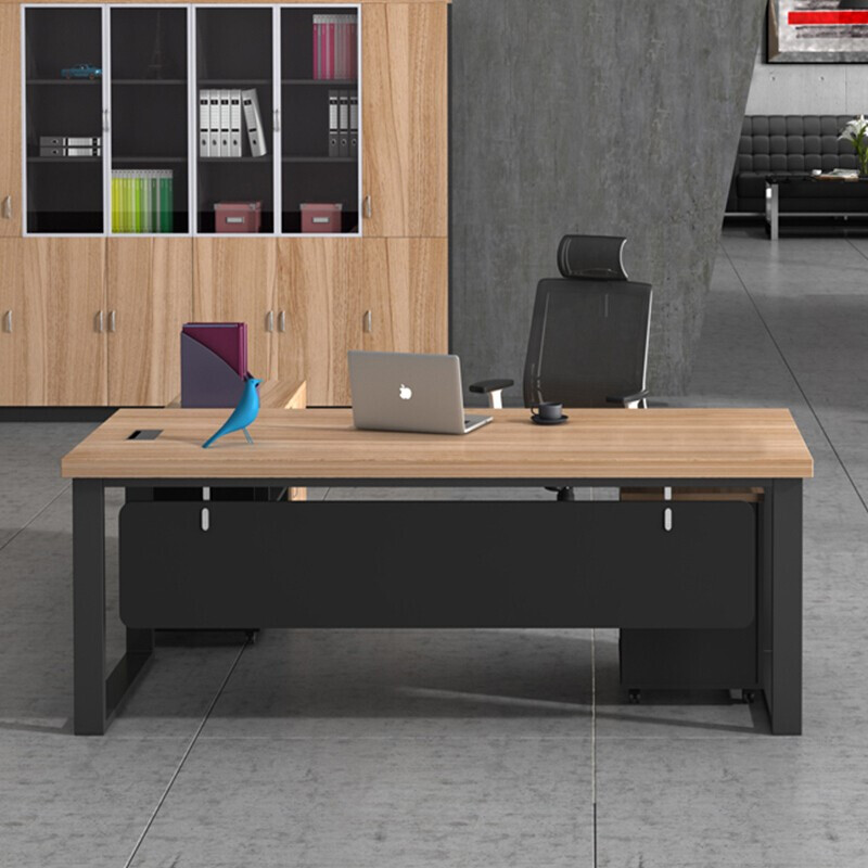 域赢老板桌办公桌现代简约主管桌板式时尚大班台经理桌1800*800*750高清大图