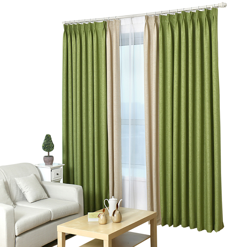 美帮汇窗帘成品布料简约现代窗帘色细麻卧室客厅定制窗帘高清大图