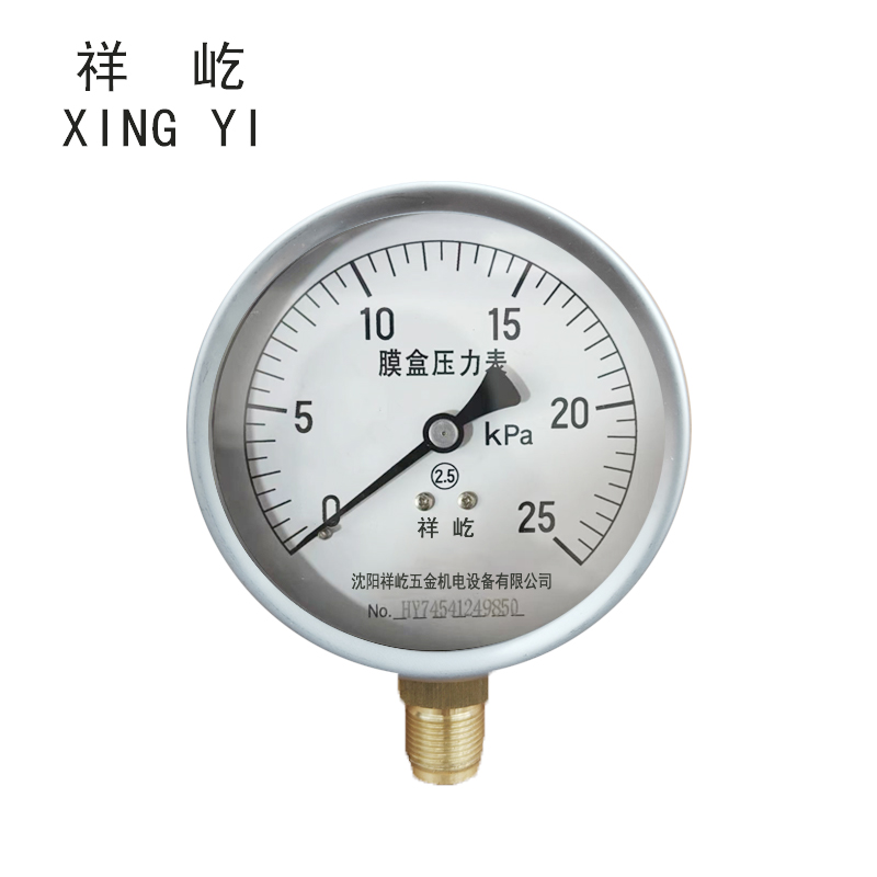 祥屹 膜盒压力表 YE100 0-25Kpa 块高清大图