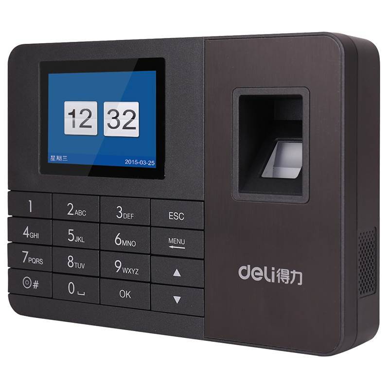 得力 T902指纹考勤机指纹式打卡签到一体机上班打卡器语音提示自动报表