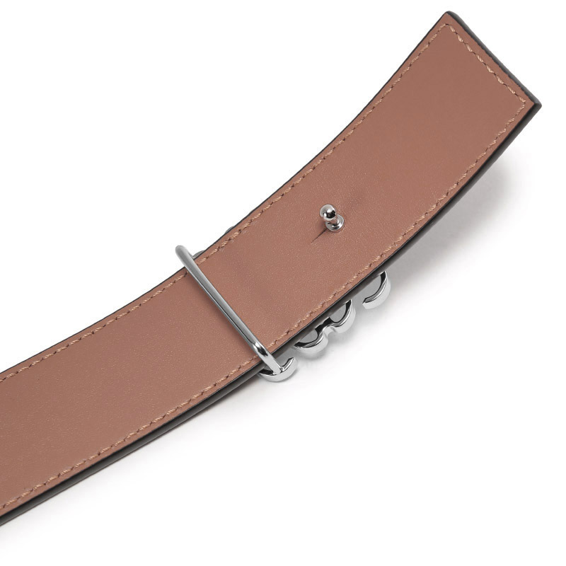 罗意威loewe男士牛皮革不可裁剪anagram搭扣板扣式双面皮带腰带e619z2