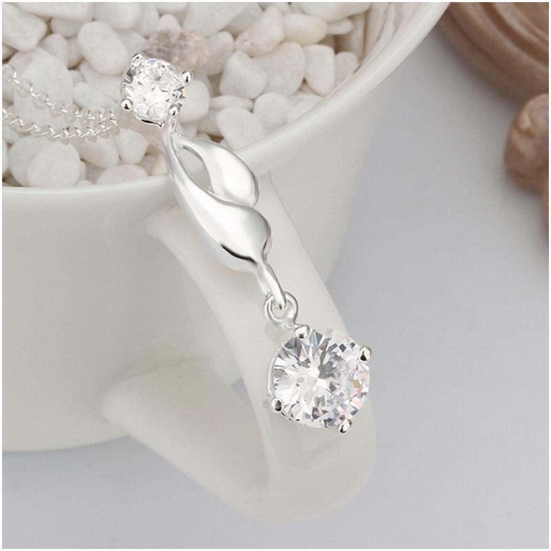N495 Women Silver Necklace 镀925纯银女项链日韩版锁骨链潮人送女朋友七夕情人节礼物