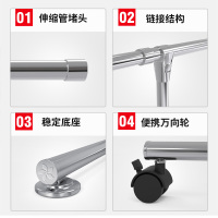盼盼折叠晾衣架单杆不锈钢可伸缩升降晾衣杆室内晾衣神器升降晾衣架