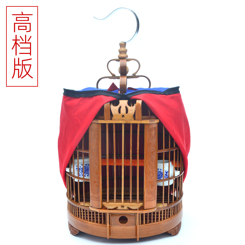 贵州画眉鸟笼竹制精品全套配件八哥鸟笼大号手工刻羊角鸟笼高清大图