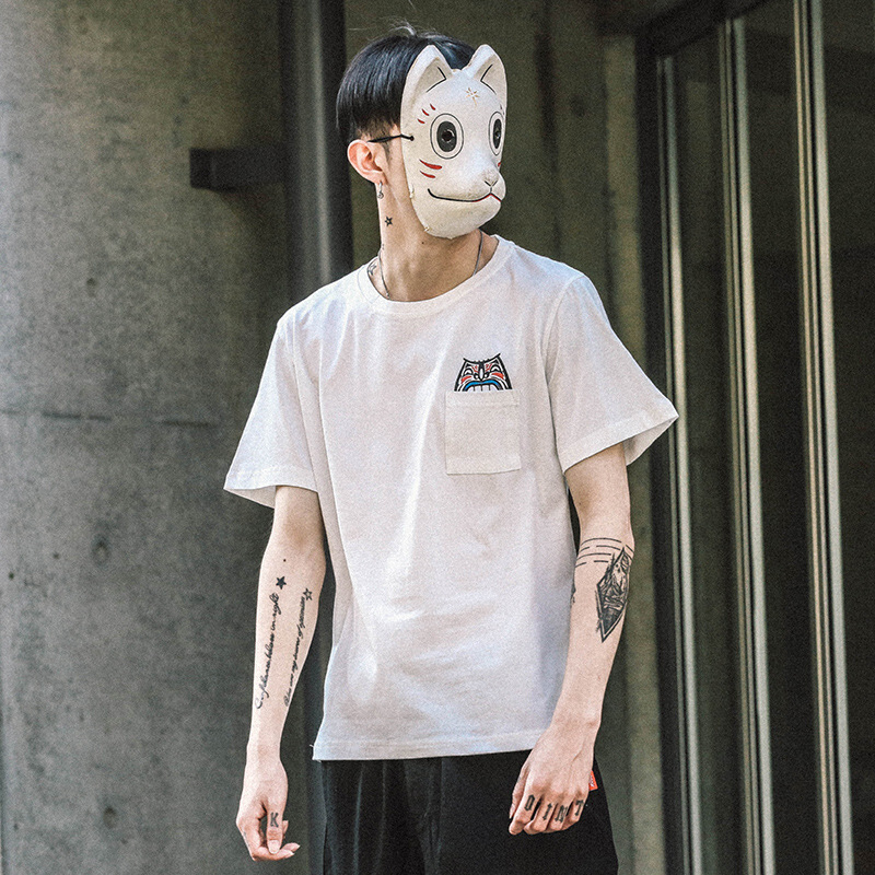 东京衣柜男装夏季手绘印花青少年圆领潮流短袖T恤韩版休闲体恤男