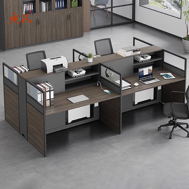 苏宁 质凡 办公家具 员工位现代简约办公桌职员桌 2.4米并排两人位含柜椅高清大图