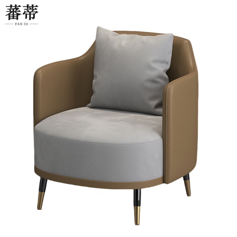 蕃蒂洽谈沙发咖色个高清大图