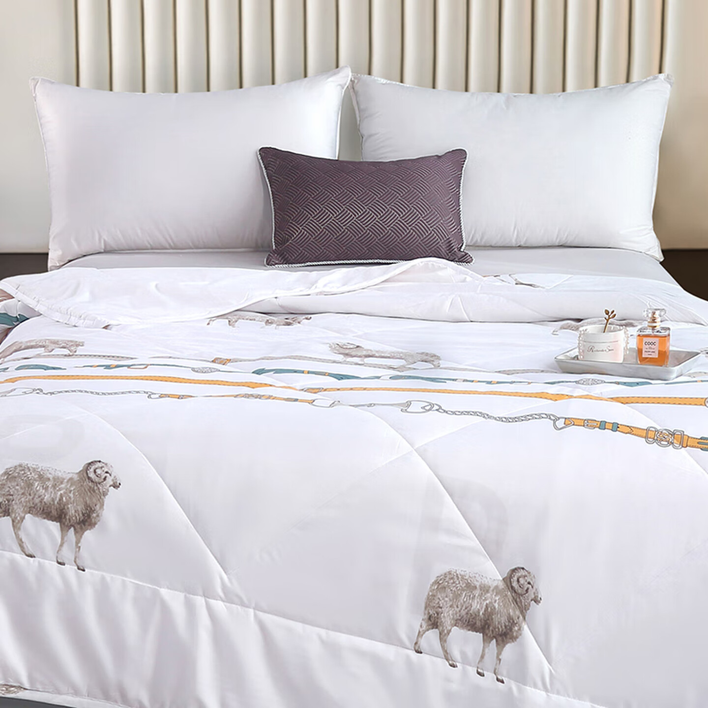 北极绒 BJRB309新西兰纯羊毛被-白 200x230cm( 3kg) 200x230cm高清大图