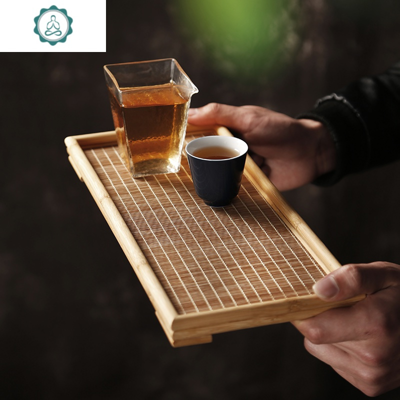 竹制茶盘托盘奉茶盘家用茶具日式干泡台简约茶台小长方形实木茶海封后