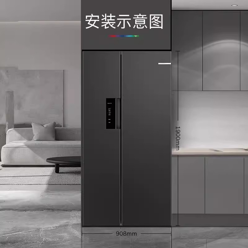 博世K6A92VB91C 530L超薄嵌入式对开门冰箱家用变频风冷无霜高清大图