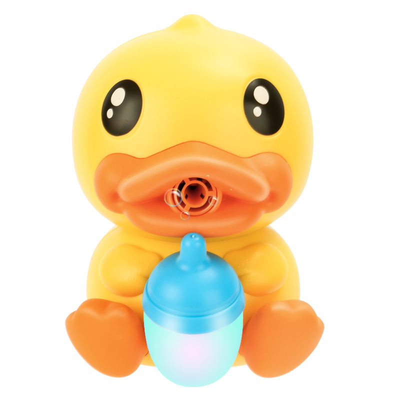 b.duck小黄鸭电动吹泡泡机儿童全自动抖音同款发光音乐泡泡枪玩具