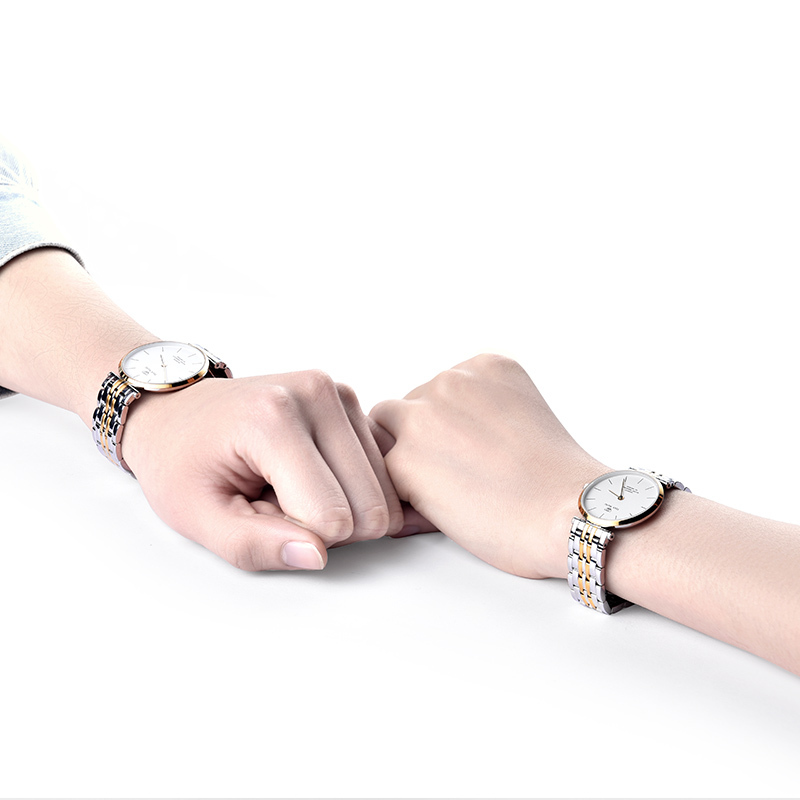 天王表钢带石英情侣手表时尚简约男女对表生日礼物小清新3910