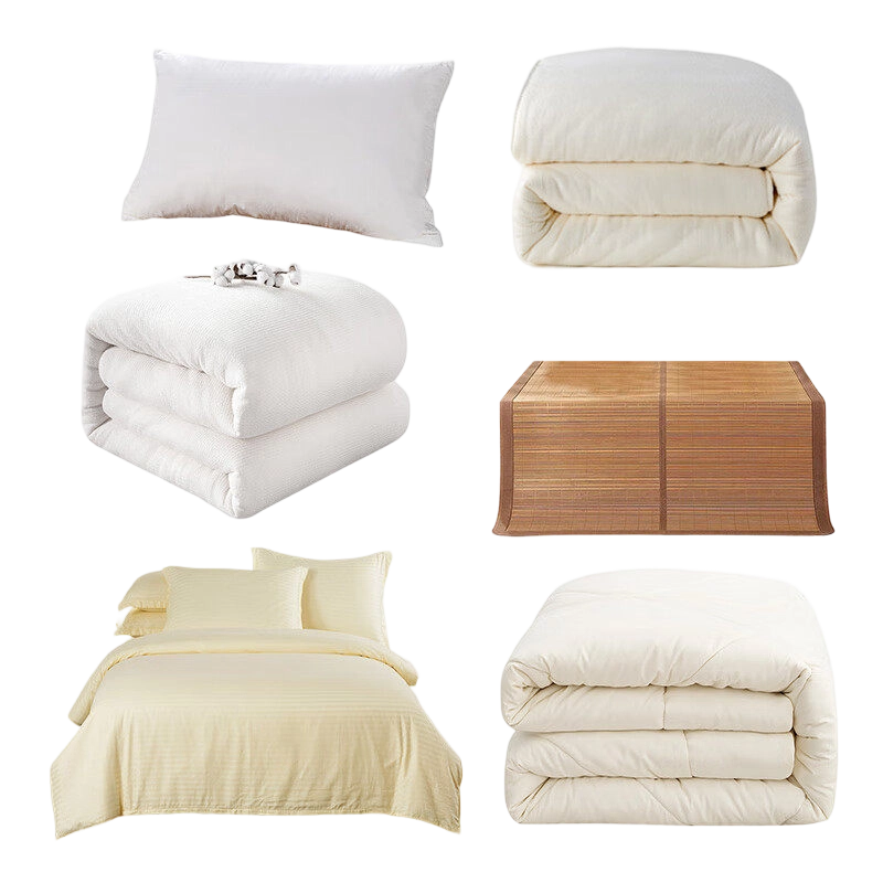 床上用品米黄色8件套(床单 被套 枕套 枕芯 空调被 冬被 凉席 垫被 ) 1.2米床