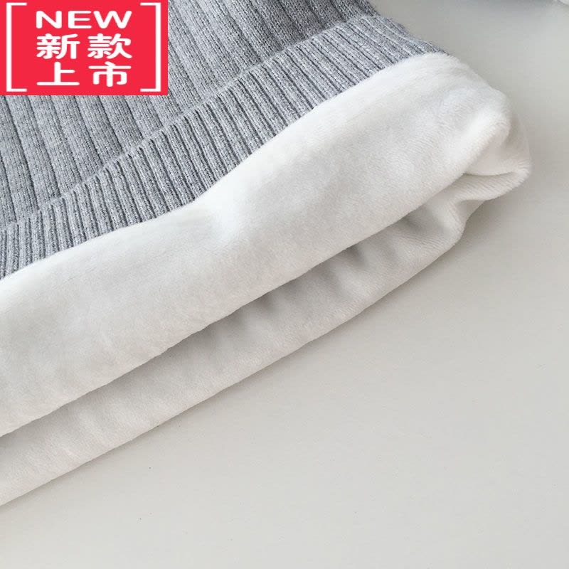 可莉允冬季宝宝加绒毛衣保暖套头上衣女童加厚针织衫婴儿打底衫洋气内搭图片