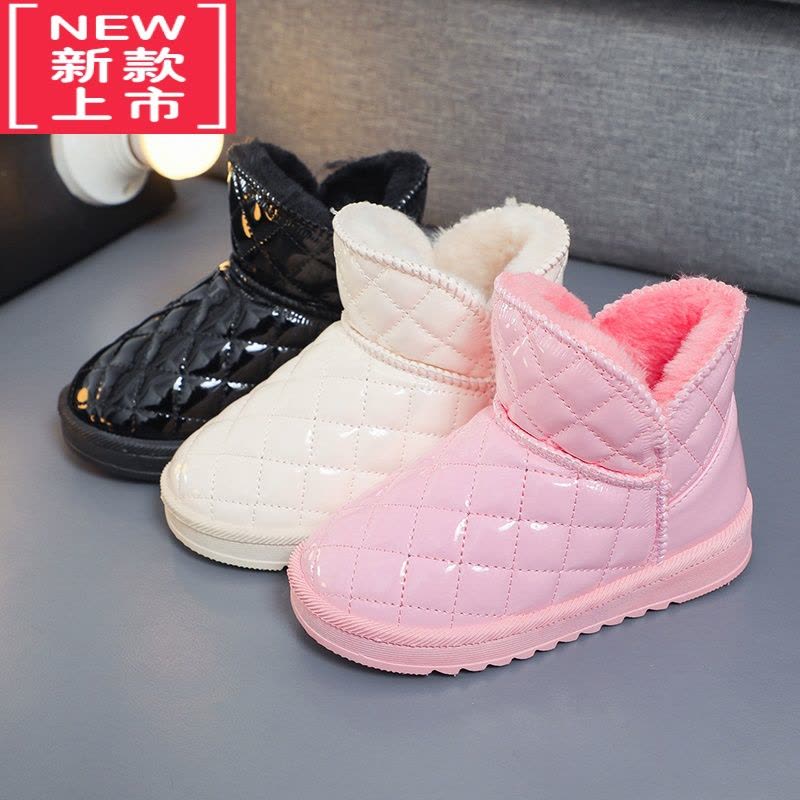 可莉允儿童雪地靴2022冬季新款加绒加厚棉靴保暖棉鞋男女童软底防滑短靴图片
