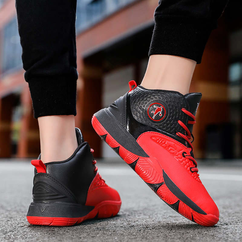 男鞋秋秋季篮球潮鞋男孩鞋男皮面防水耐磨中大童学生青少年运动鞋