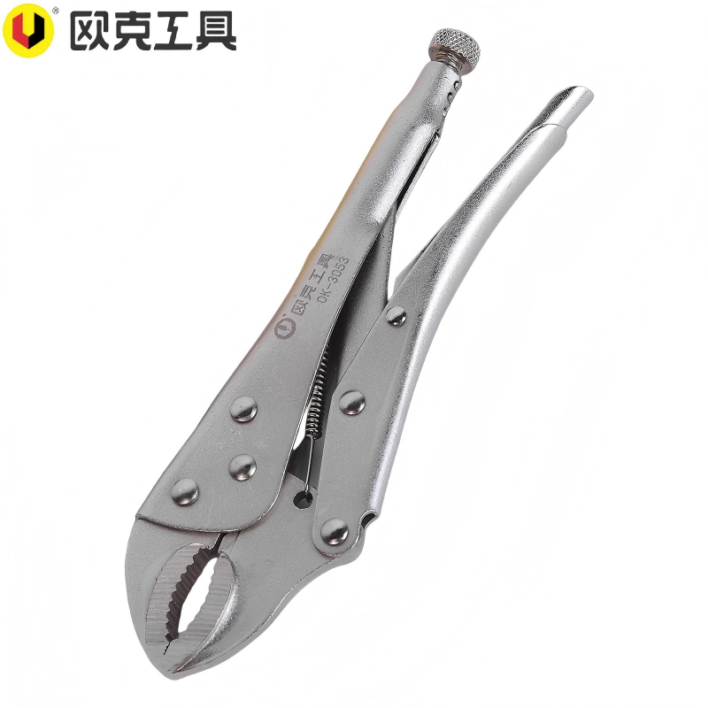 欧克(Ouke)圆口大力钳微调螺杆旋钮固定夹持钳10英寸250mmOK-3053\把高清大图