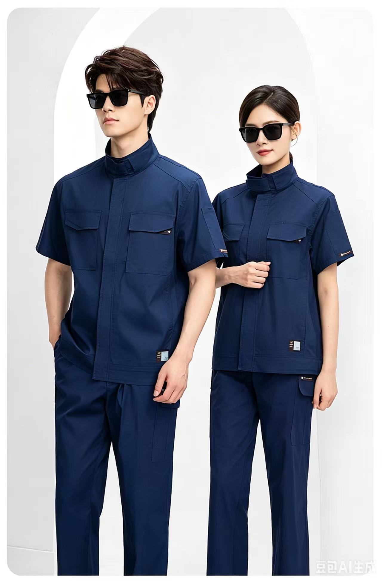路安保夏季短袖工作服SYX261薄款耐磨工装套