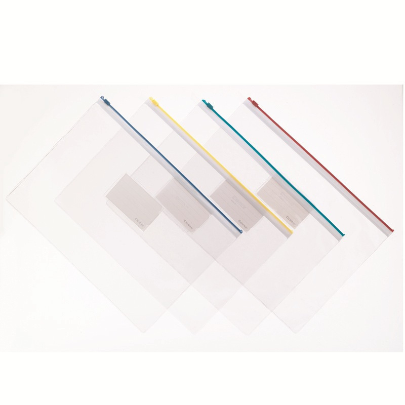 齐心(Comix)F56-1拉边文件袋A4密封拉链袋 10个装